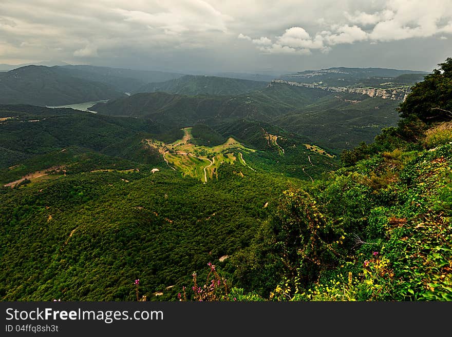 Mountain scenery in Spain, top view