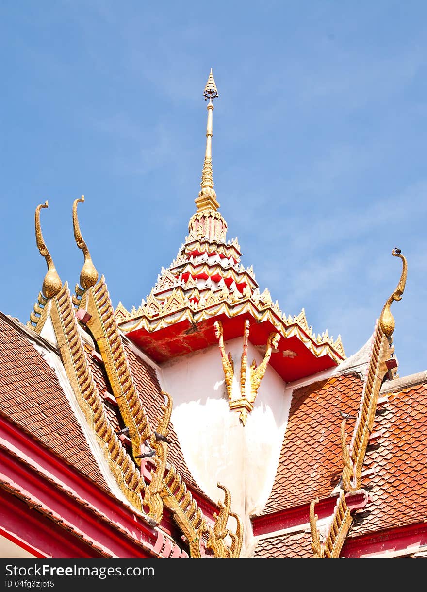 Roof of the temple. The temple is in Thailand.