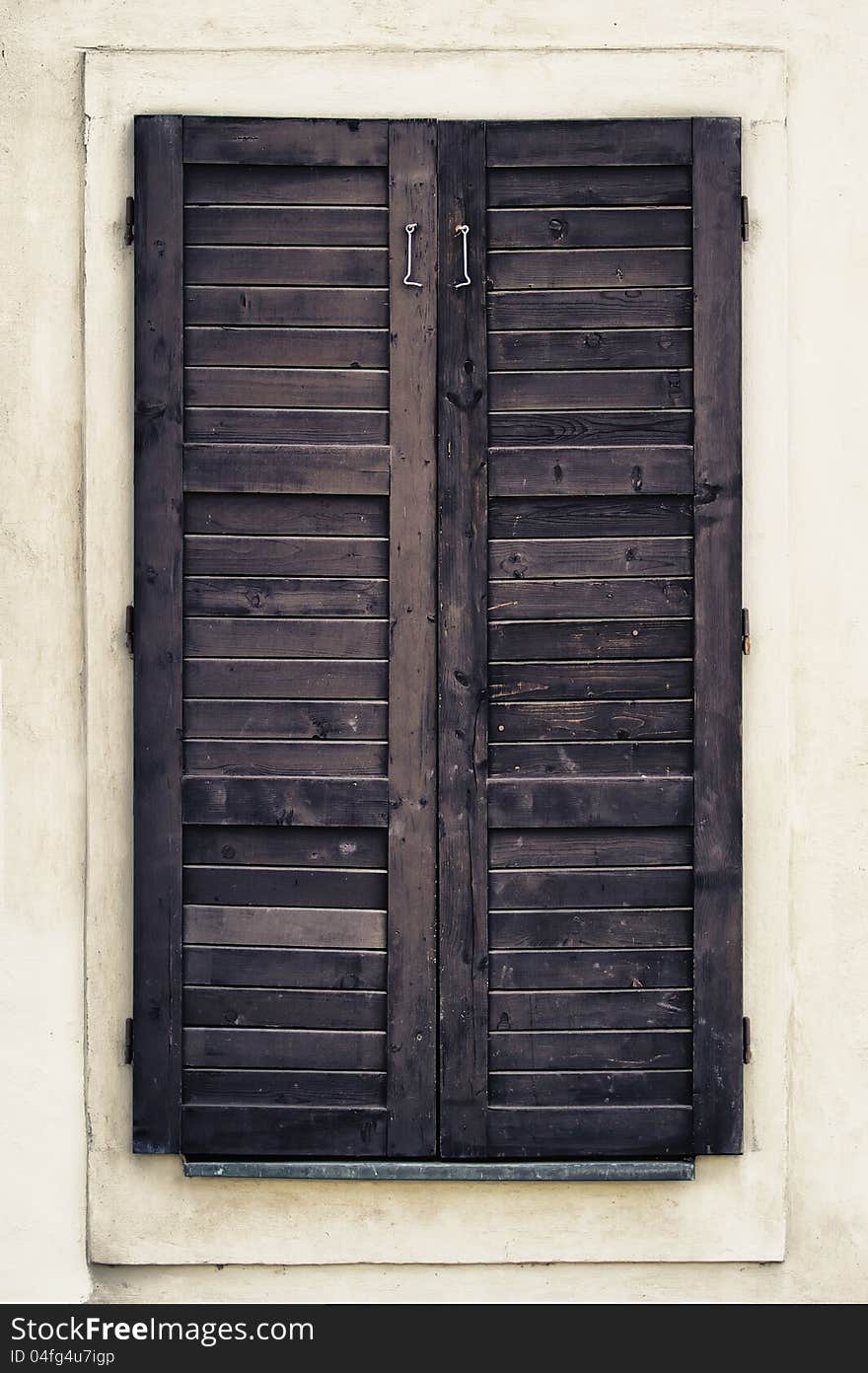 Closed the old wooden window. Closed the old wooden window