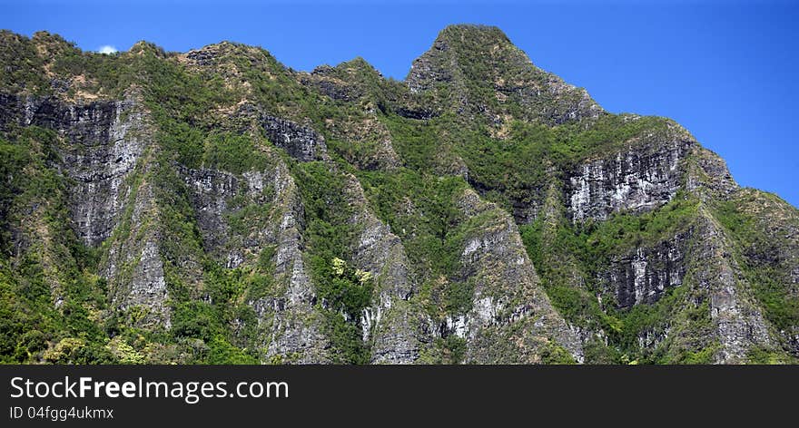 Detail section of ko'olau mountain range, Oahu, Hawaii. Detail section of ko'olau mountain range, Oahu, Hawaii