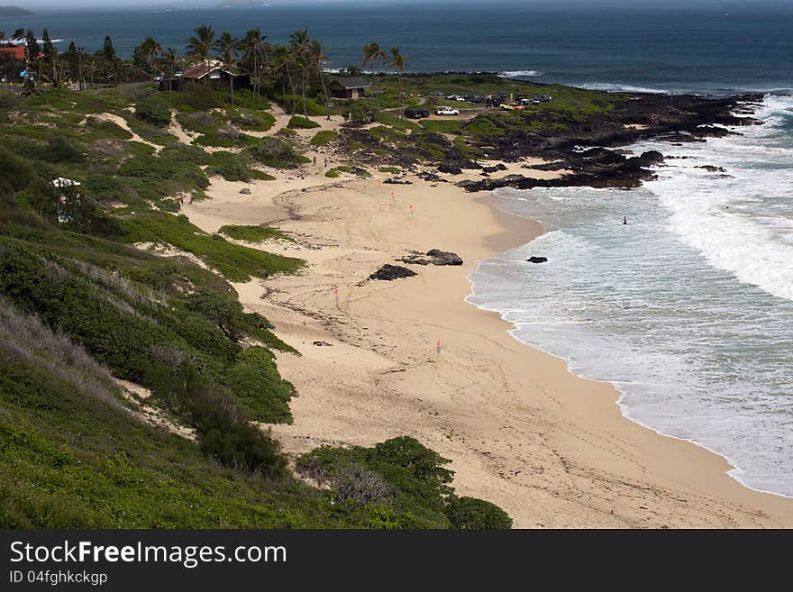 Along makapuu beach, a nice place to swim and relax. Along makapuu beach, a nice place to swim and relax