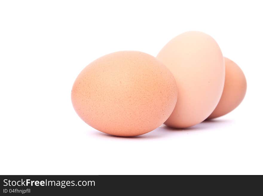 Brown egg  on white background. Brown egg  on white background