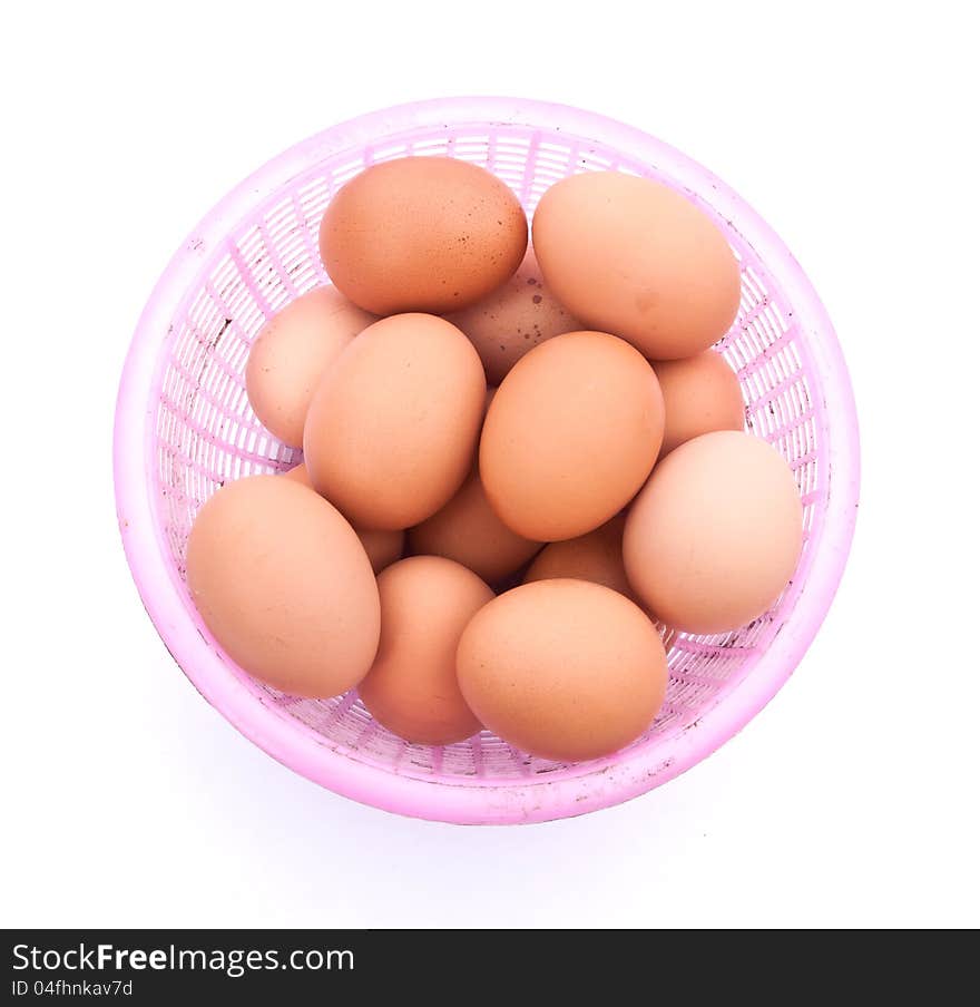 Brown egg group  on white background. Brown egg group  on white background