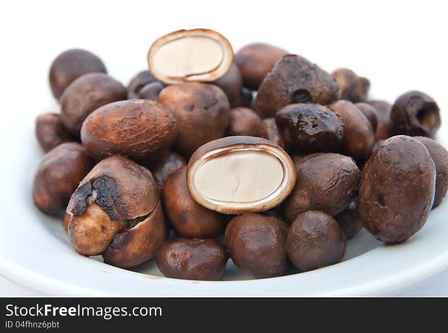 Mushroom Pho on the white background