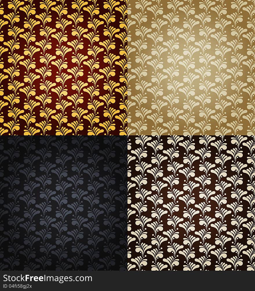 Set of elegance seamless floral backgrounds of various color. Set of elegance seamless floral backgrounds of various color