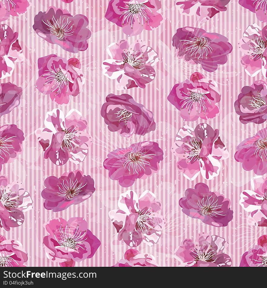 Seamless Pattern With Floral Background