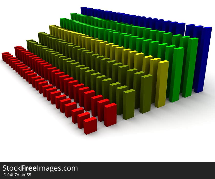 Colored Increasing Bar Graph