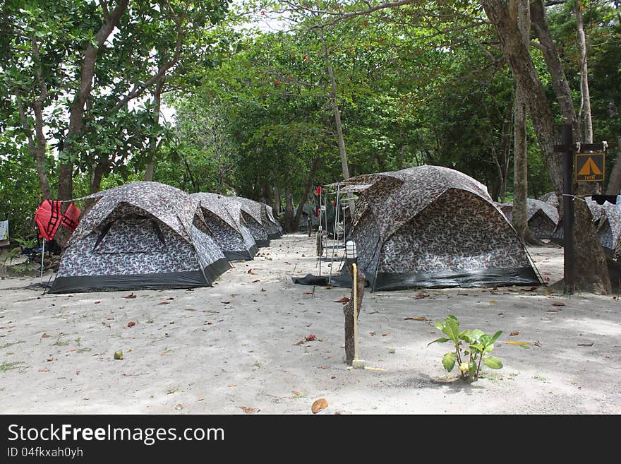 Tent, Super hotel for tourists on the Similan Islands