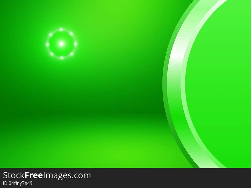 Abstract green background with bright light