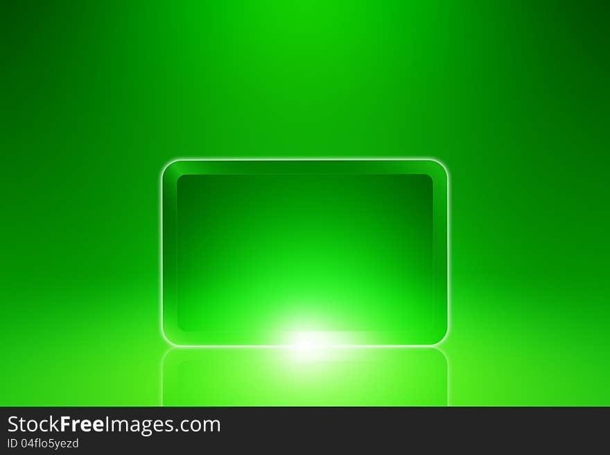 Abstract tablet PC, smartphone on green background with bright light. Abstract tablet PC, smartphone on green background with bright light