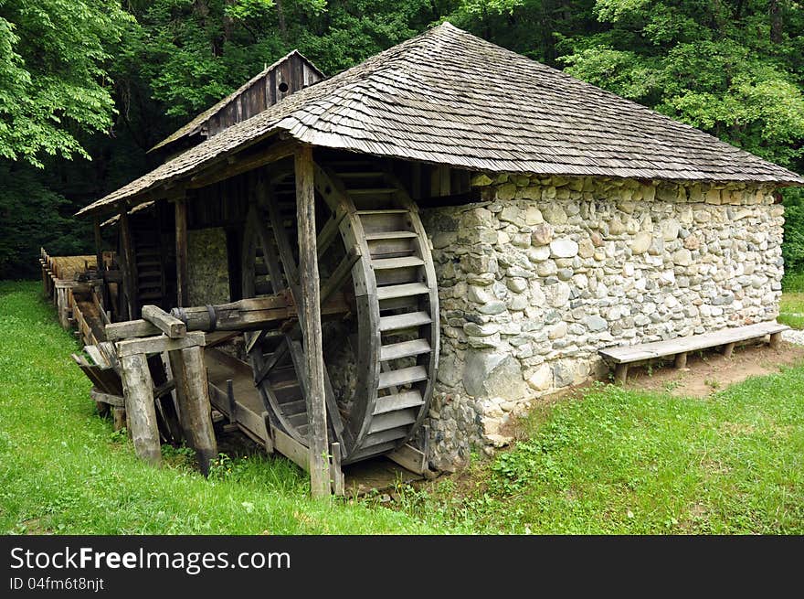 Water mill in the forest traditional in Transylvania land of Romania