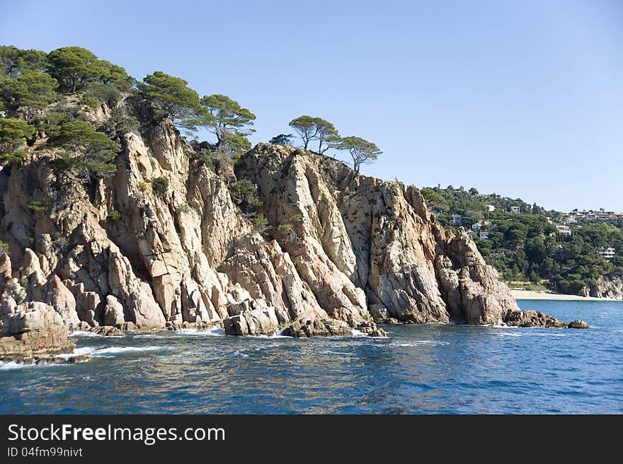 Spain.  Lloret De Mar. The Rocky Coast.