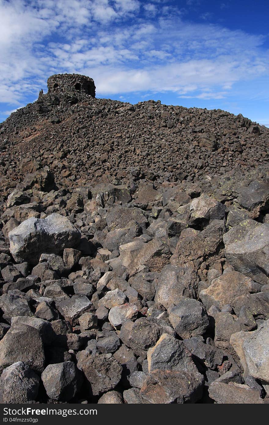 Dee Wright Observatory Oregon in the McKenzie Pass in Cascade Mountain Range Oregon