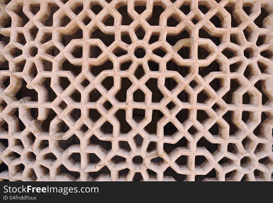 Beautiful lattice work on the walls of the Tajmahal. Beautiful lattice work on the walls of the Tajmahal