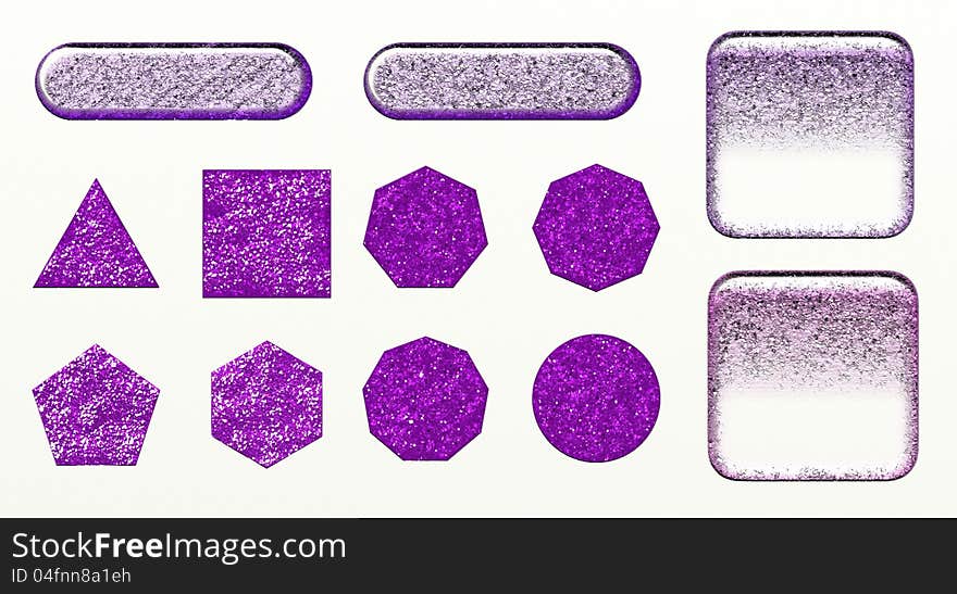 Violet Glitter textured web buttons. Violet Glitter textured web buttons