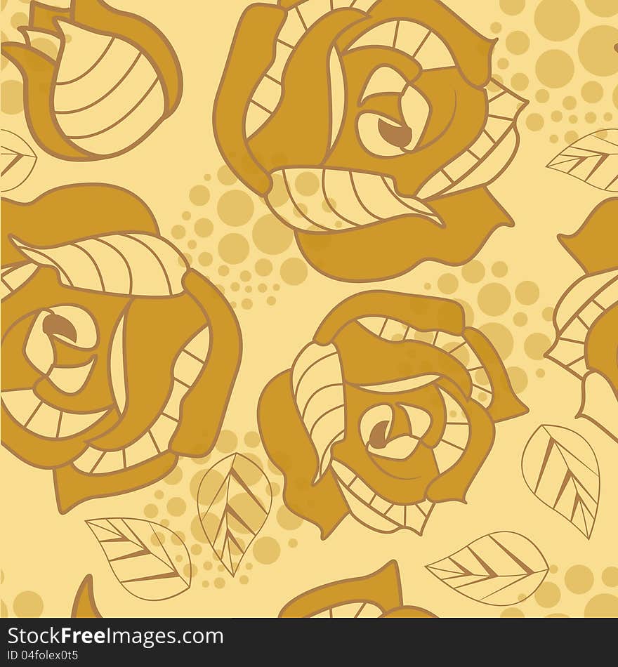 Romantic seamless pattern with roses