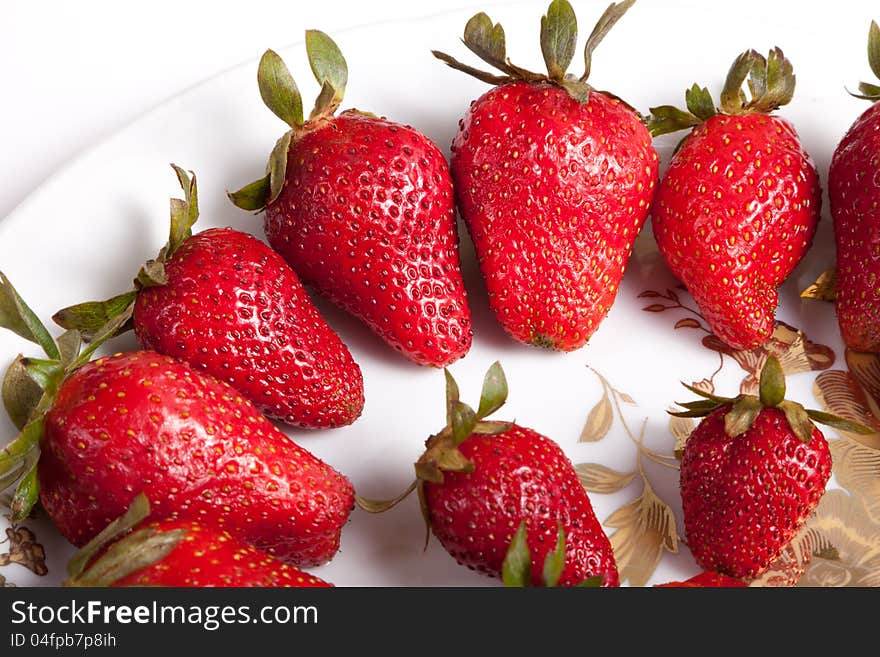 Close up delicious red strawberries