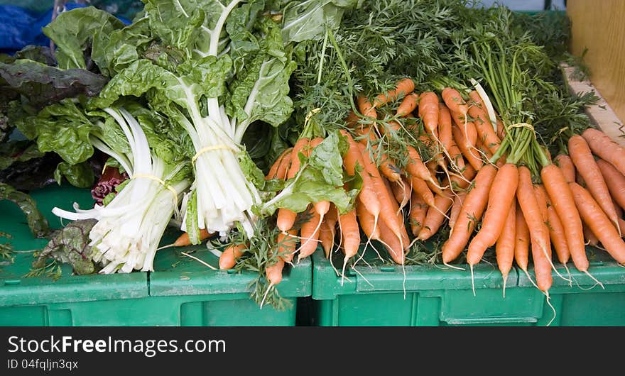 Carrots and Swiss chard