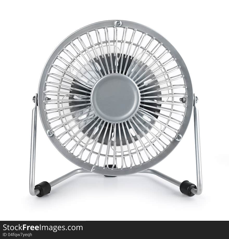Compact table top electric cooler fan on white. Compact table top electric cooler fan on white
