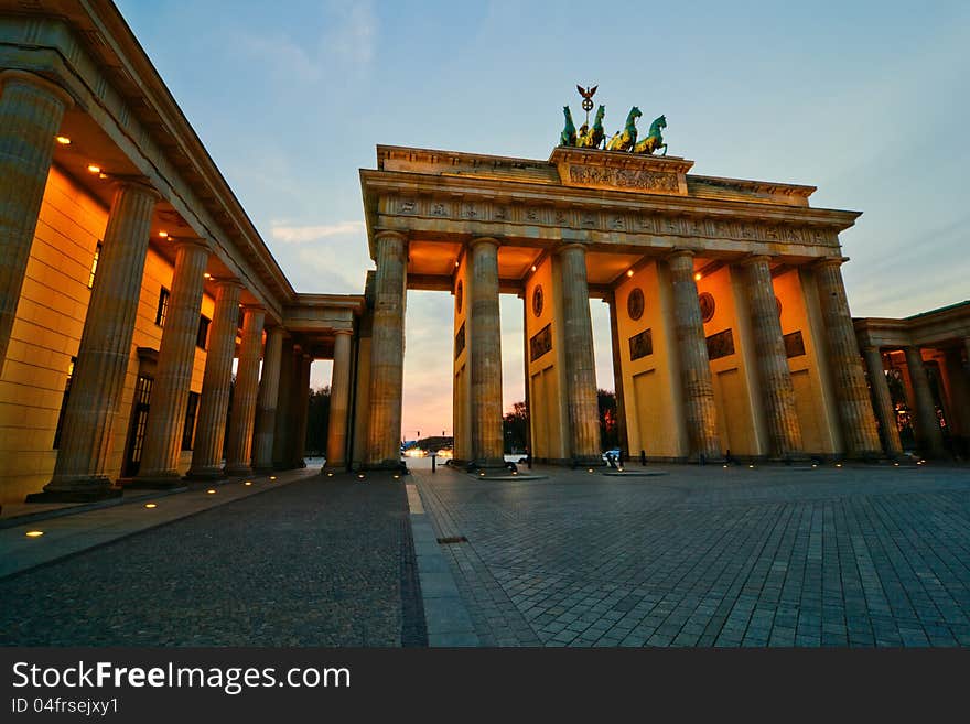 Brandenburger Gate in Berlin at night