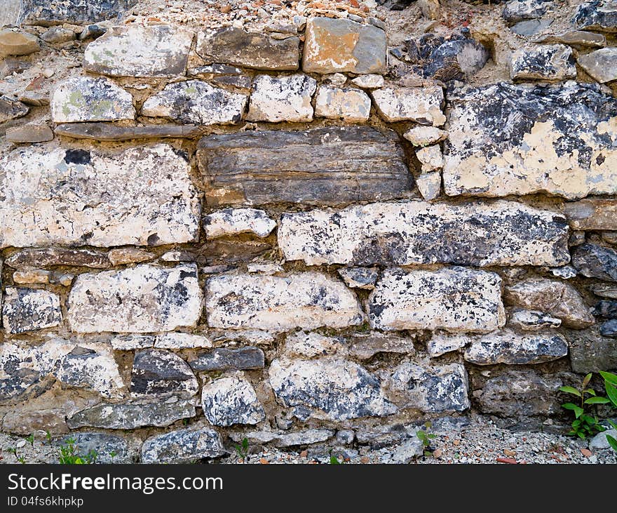 Old Stone wall remaining from an old building.