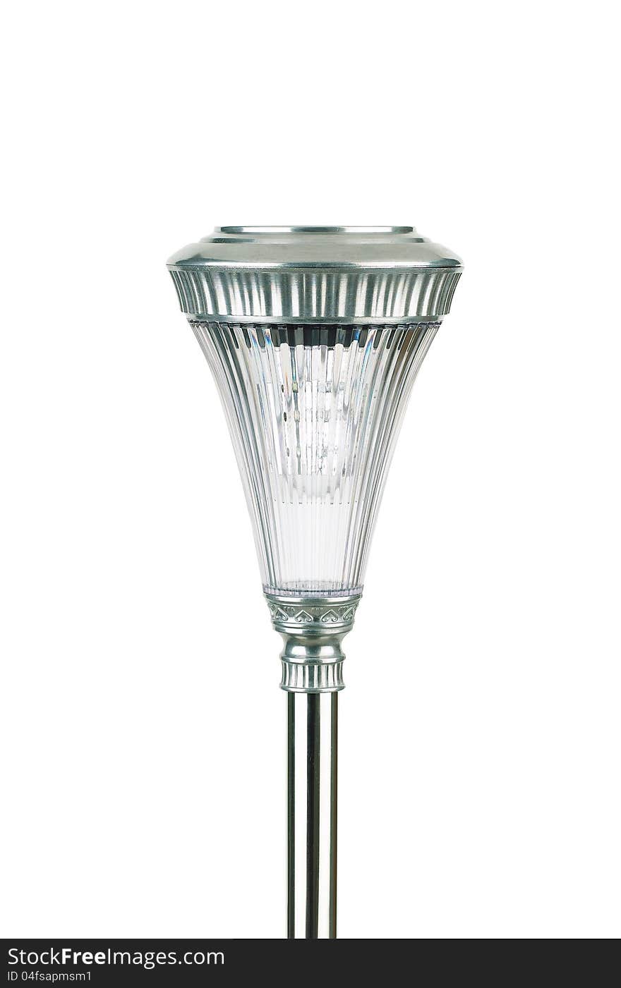 A glass solar cell lamp for decorate garden or park