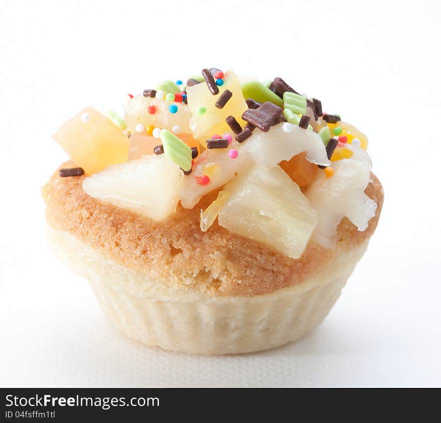 Mix fruits vanilla cupcake