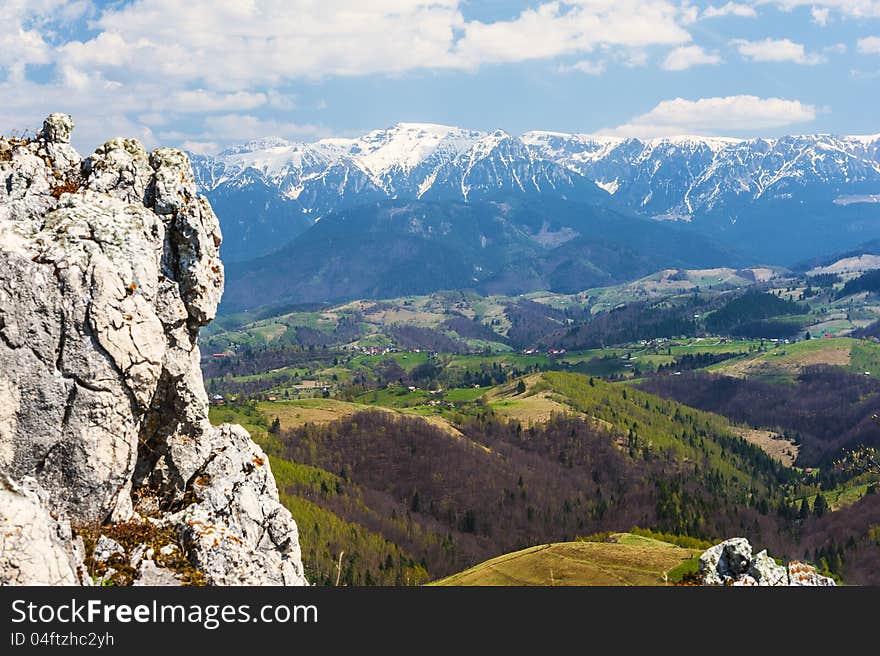 Landscape With A Stone And Mountains