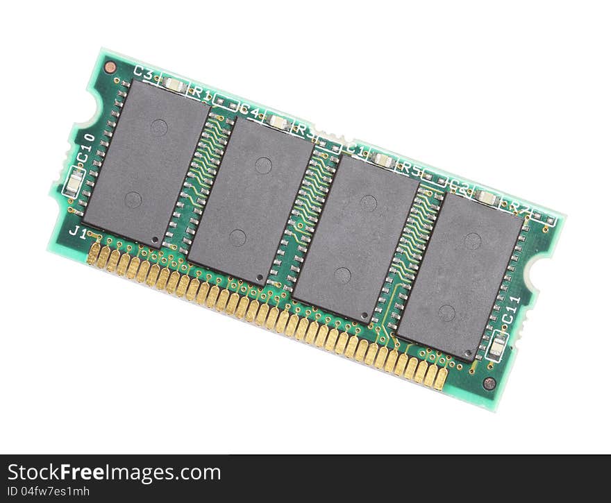 Laptop ram memory card isolated on white background. Laptop ram memory card isolated on white background