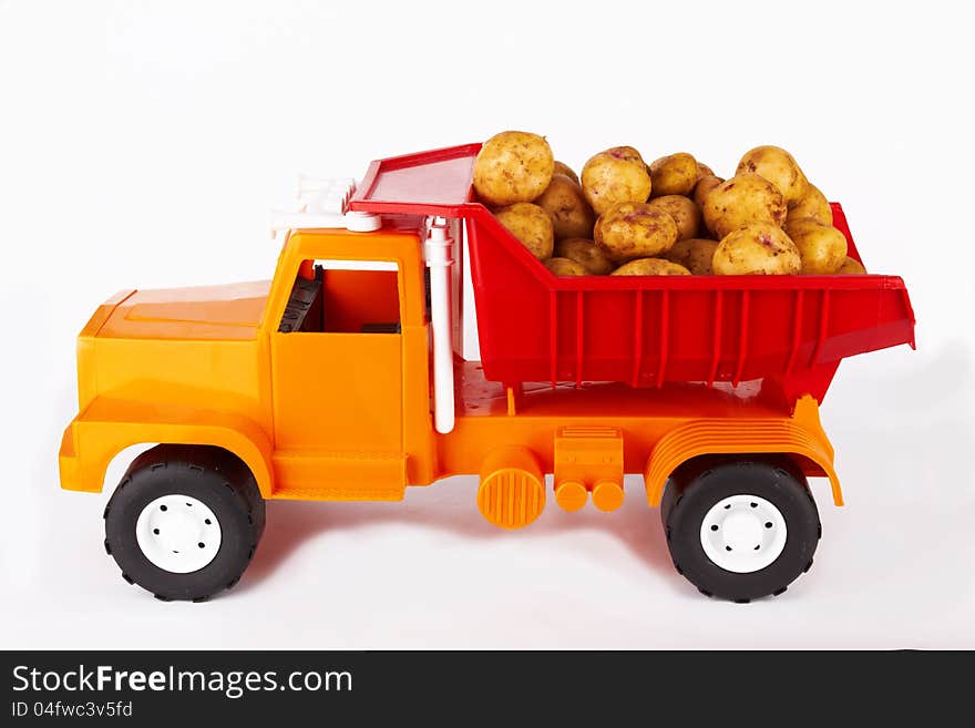 Potatoes in the toy truck