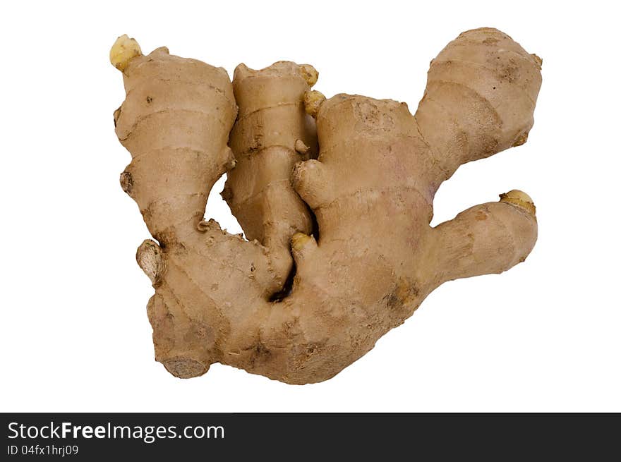 Ginger root isolated on white background