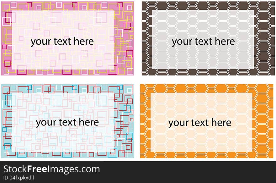 Set Of Colorful Retro Business Cards