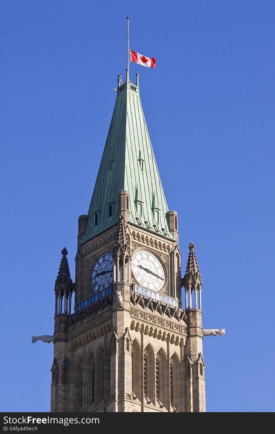 Top of the tower of canadian parliament. Top of the tower of canadian parliament