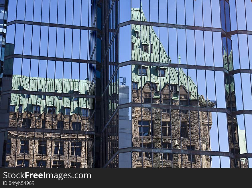 New building reflecting the parliament of ottawa. New building reflecting the parliament of ottawa