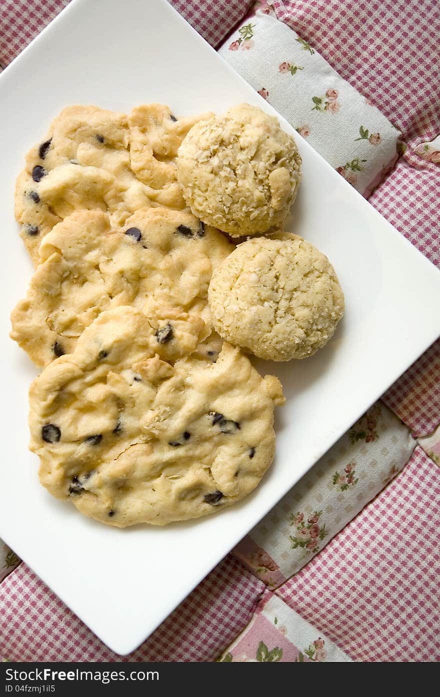 Homemade Cookies On Pink Background