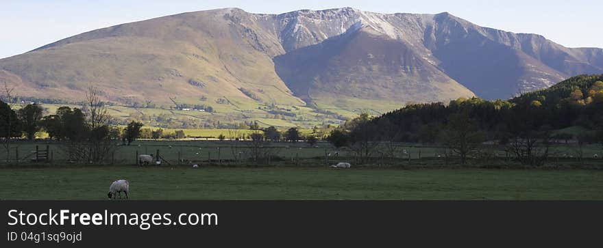 Snow on a Sunlight Skiddaw - England