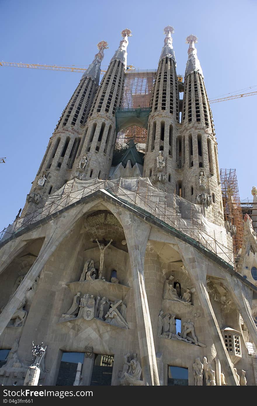 Spain. Barcelona. Sagrada Familia. Passion facade Christ's.