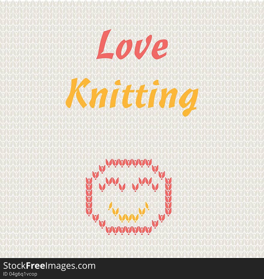 Love knitting colorfull background card