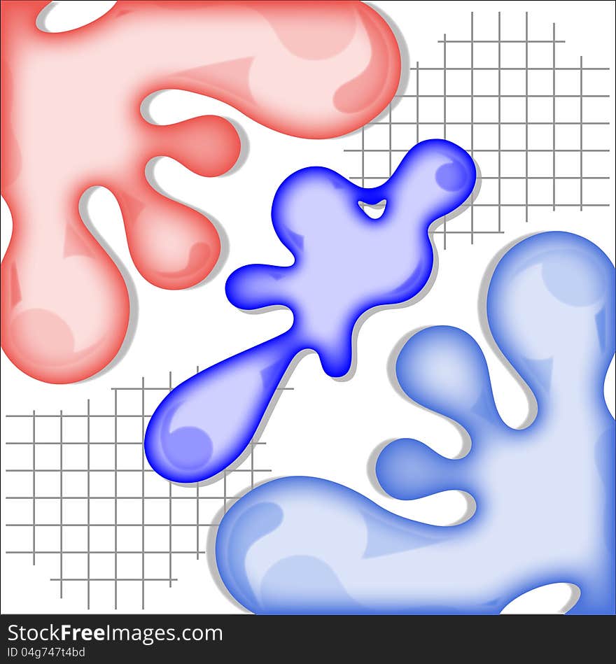 Blots on the sheet in a cage. Vector illustration