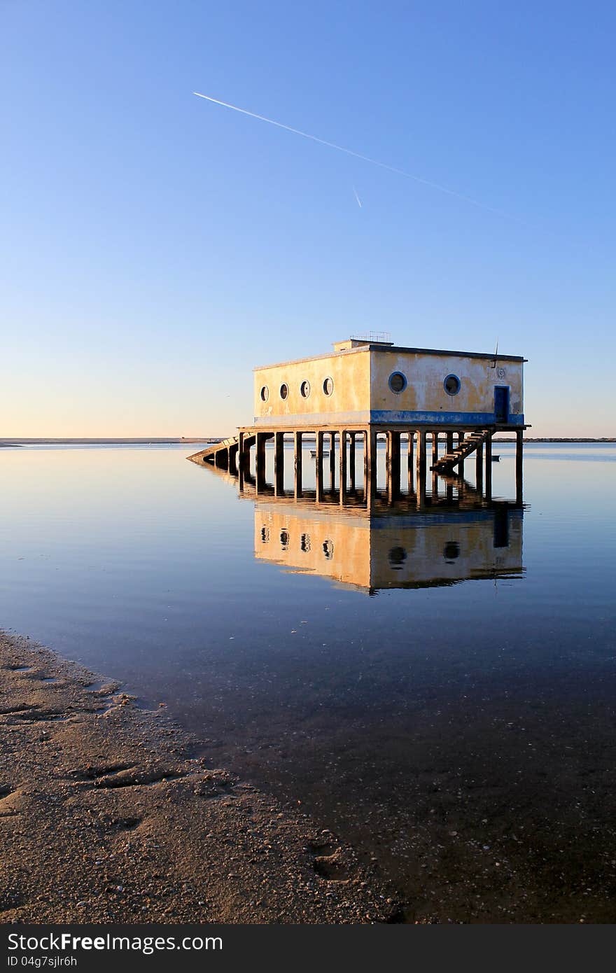 Life-guard Building In Fuseta, At Ria Formosa Park