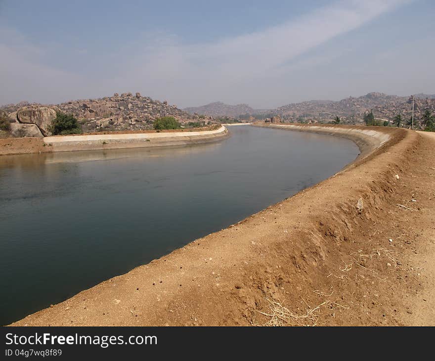 Canal near Hampi, India.