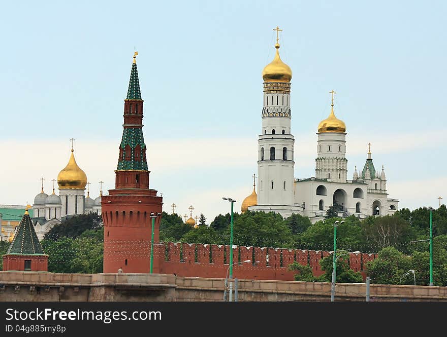 View of the Kremlin from side of Moscow River. View of the Kremlin from side of Moscow River