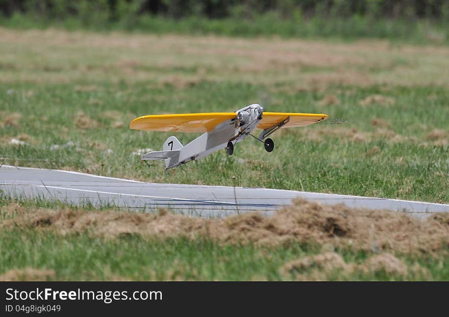 Yellow Model Plane Flying