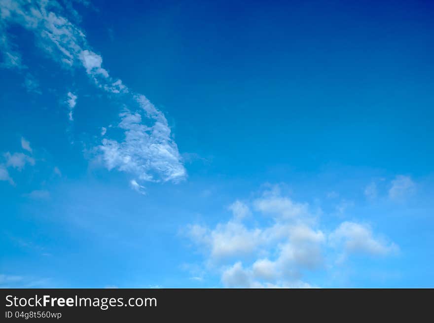 Blue Sky background with tiny clouds