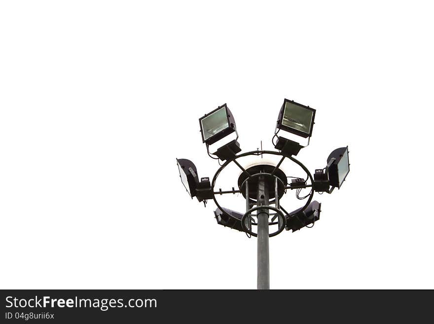 Pillar spotlights. White background isolated. Pillar spotlights. White background isolated.