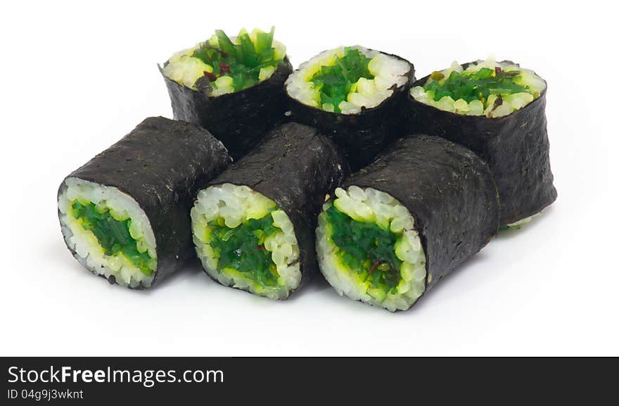 Some kind of sushi rolls.