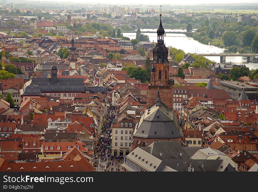 Heidelberg's view from above, beautiful Germany. Heidelberg's view from above, beautiful Germany