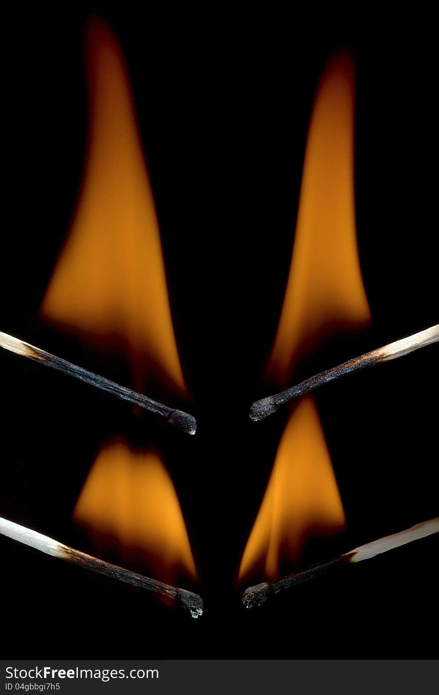 Burning matchstick