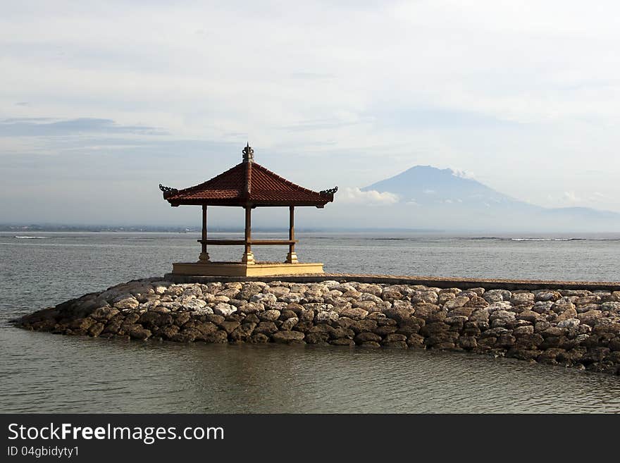 Pagoda and a mountain