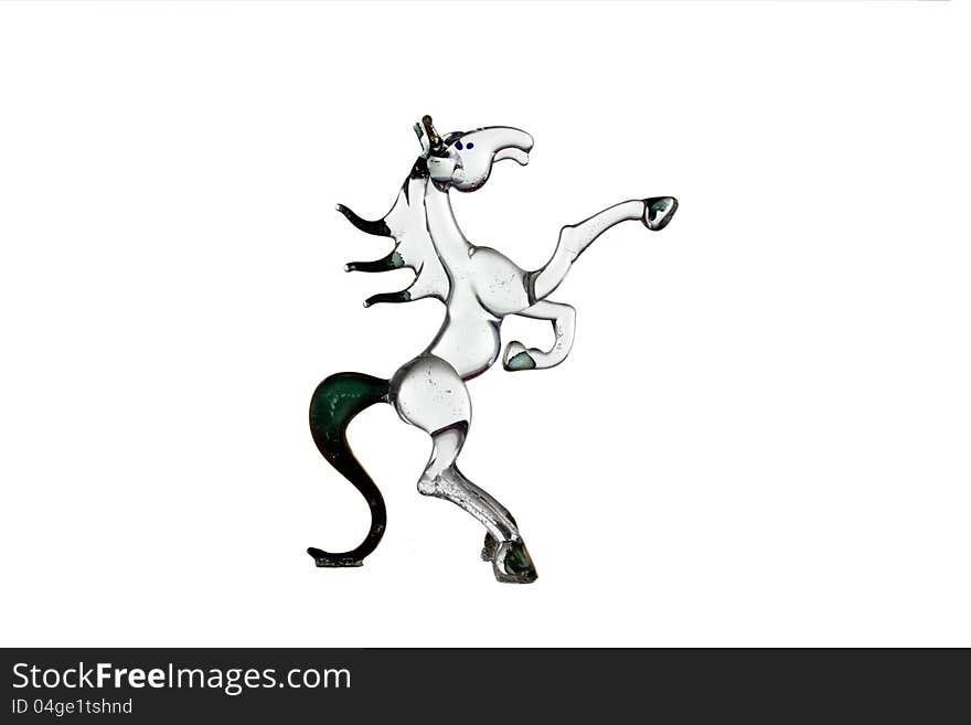 The glass horse on white background